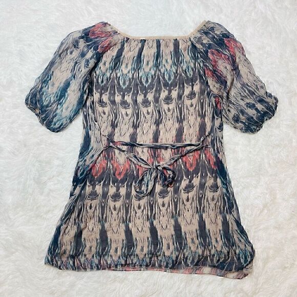 Marina Gigli Made in Italy 100% Silk Dress Tunic Lined Size S Balloon Sleeve - Picture 11 of 11